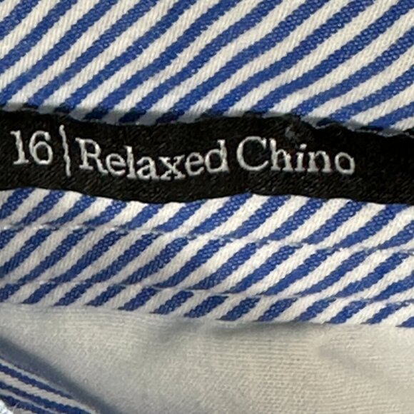 Talbots Pants Womens 16 Relaxed Chino Blue Cotton Straight Leg Flat Front Pocket - Picture 4 of 7